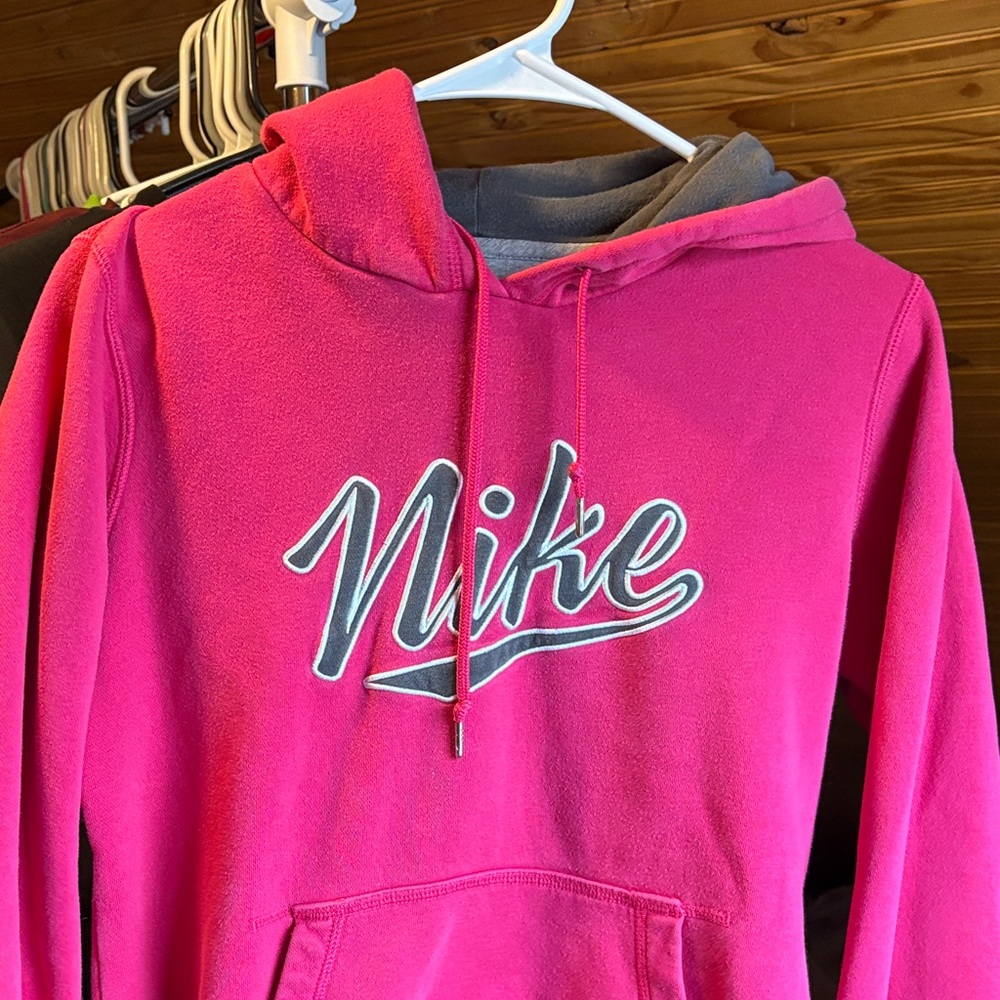 Nike Fuchsia Script Logo Hoodie
